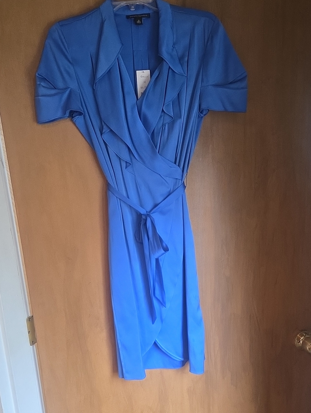 Banana Republic Cobalt Blue Wrap Dress with Tie Waist